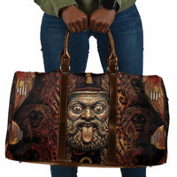 Bes Ancient Egyptian Travel Bag with Leopard Print Ankh and Eye of Horus Egyptian Deity Tribute - Wonder Print Shop