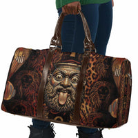 Bes Ancient Egyptian Travel Bag with Leopard Print Ankh and Eye of Horus Egyptian Deity Tribute - Wonder Print Shop