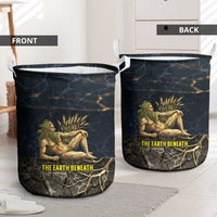 Geb Laundry Basket Ancient Egyptian Cracked Earth and Wheat Illustration Egyptian Earth God - Wonder Print Shop
