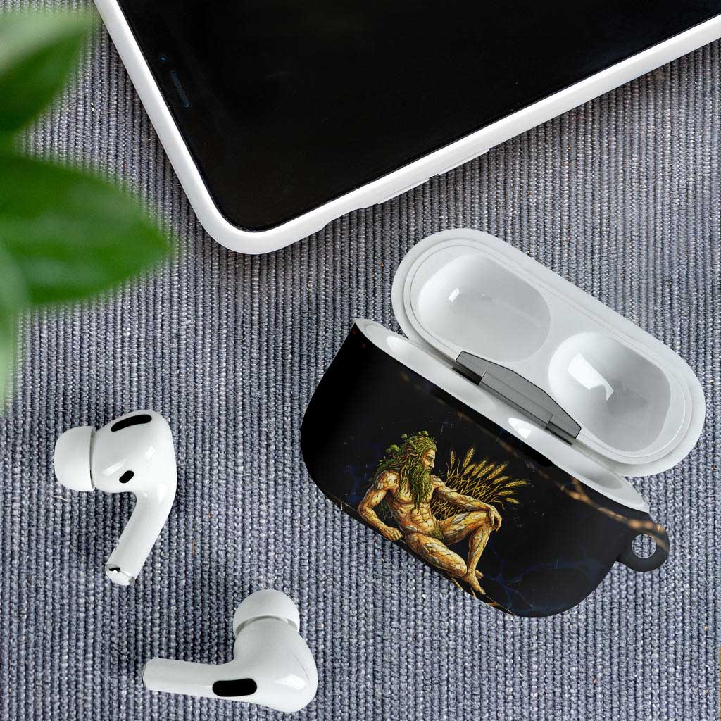 Geb AirPods Case Ancient Egyptian Cracked Earth and Wheat Illustration Egyptian Earth God - Wonder Print Shop