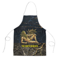 Geb Apron Ancient Egyptian Cracked Earth and Wheat Illustration Egyptian Earth God - Wonder Print Shop