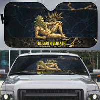 Geb Auto Sun Shade Ancient Egyptian Cracked Earth and Wheat Illustration Egyptian Earth God - Wonder Print Shop