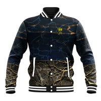 Geb Baseball Jacket Ancient Egyptian Cracked Earth and Wheat Illustration Egyptian Earth God - Wonder Print Shop