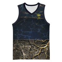 Geb Basketball Jersey Ancient Egyptian Cracked Earth and Wheat Illustration Egyptian Earth God - Wonder Print Shop