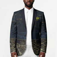 Geb Blazer Ancient Egyptian Cracked Earth and Wheat Illustration Egyptian Earth God - Wonder Print Shop
