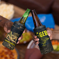Geb 4 in 1 Can Cooler Tumbler Ancient Egyptian Cracked Earth and Wheat Illustration Egyptian Earth God - Wonder Print Shop