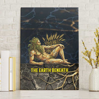 Geb Canvas Wall Art Ancient Egyptian Cracked Earth and Wheat Illustration Egyptian Earth God - Wonder Print Shop
