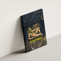 Geb Canvas Wall Art Ancient Egyptian Cracked Earth and Wheat Illustration Egyptian Earth God - Wonder Print Shop