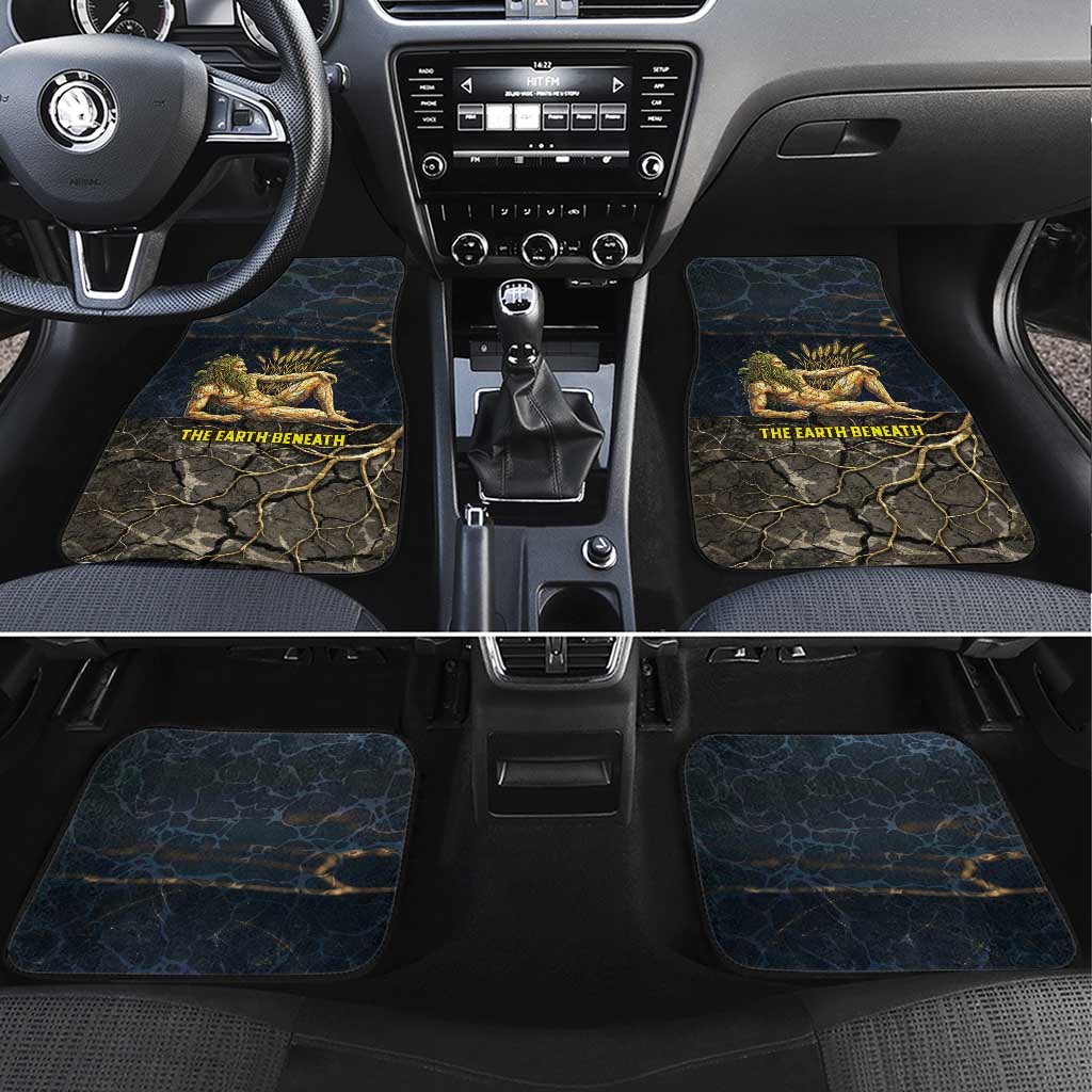 Geb Car Mats Ancient Egyptian Cracked Earth and Wheat Illustration Egyptian Earth God - Wonder Print Shop