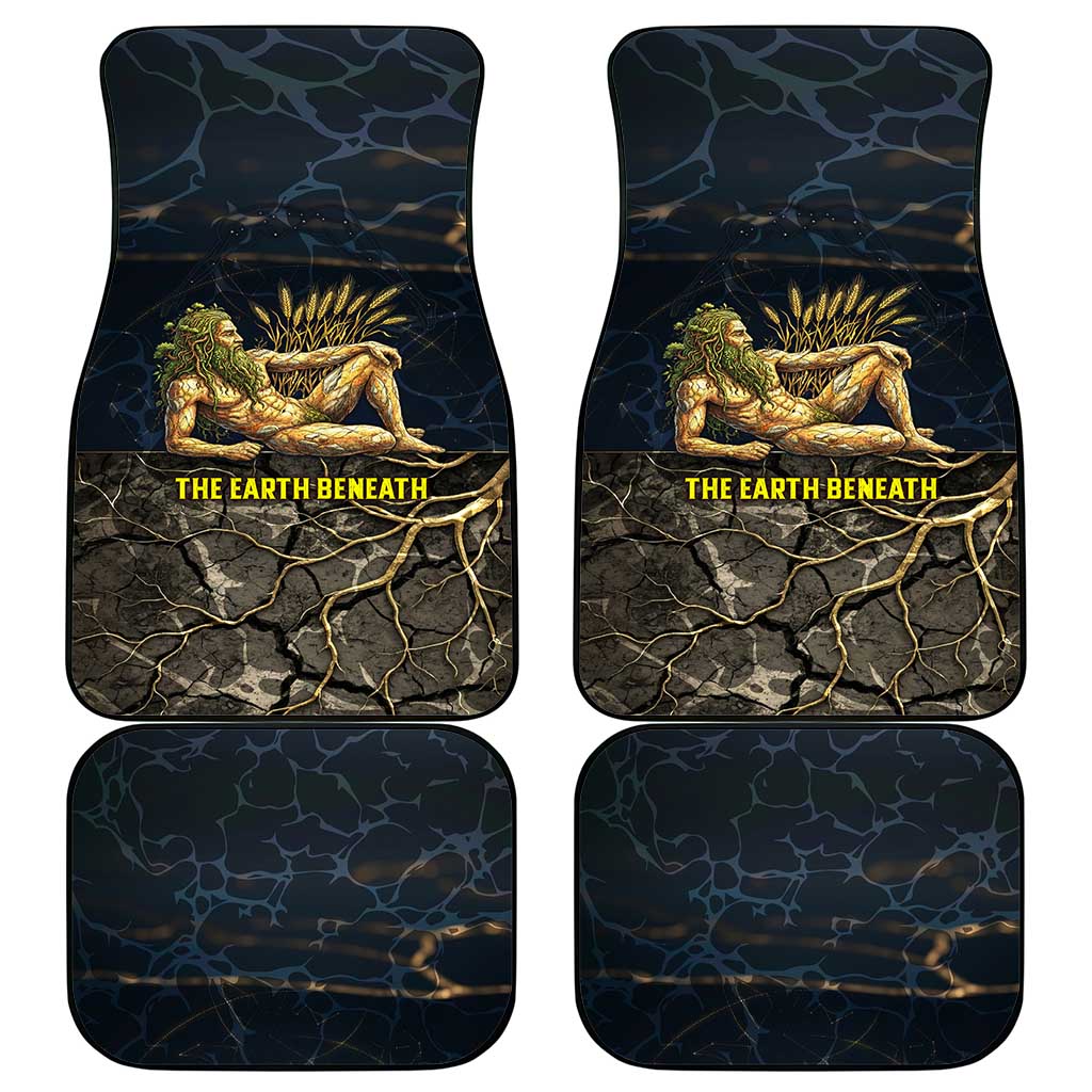 Geb Car Mats Ancient Egyptian Cracked Earth and Wheat Illustration Egyptian Earth God - Wonder Print Shop