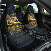 Geb Car Seat Cover Ancient Egyptian Cracked Earth and Wheat Illustration Egyptian Earth God - Wonder Print Shop
