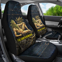 Geb Car Seat Cover Ancient Egyptian Cracked Earth and Wheat Illustration Egyptian Earth God - Wonder Print Shop