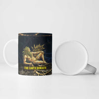 Geb Ceramic Mug Ancient Egyptian Cracked Earth and Wheat Illustration Egyptian Earth God - Wonder Print Shop
