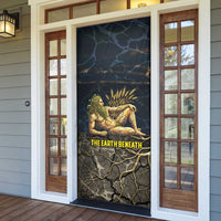 Geb Door Cover Ancient Egyptian Cracked Earth and Wheat Illustration Egyptian Earth God - Wonder Print Shop