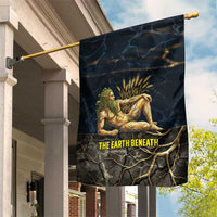 Geb Garden Flag Ancient Egyptian Cracked Earth and Wheat Illustration Egyptian Earth God - Wonder Print Shop