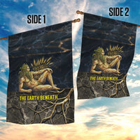 Geb Garden Flag Ancient Egyptian Cracked Earth and Wheat Illustration Egyptian Earth God - Wonder Print Shop