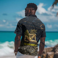 Geb Hawaiian Shirt Ancient Egyptian Cracked Earth and Wheat Illustration Egyptian Earth God - Wonder Print Shop