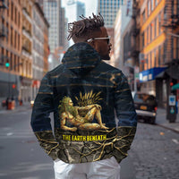 Geb Hoodie Ancient Egyptian Cracked Earth and Wheat Illustration Egyptian Earth God - Wonder Print Shop
