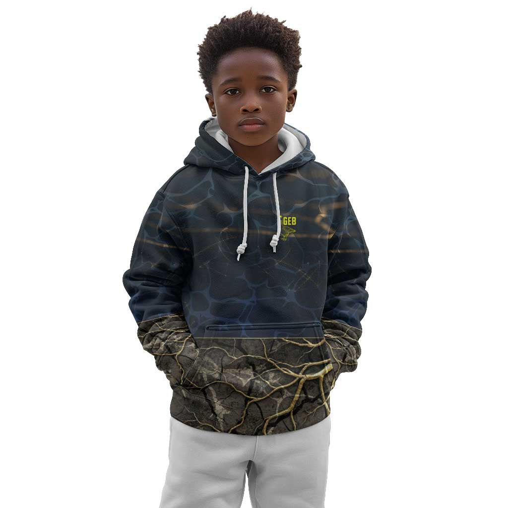 Geb Kid Hoodie Ancient Egyptian Cracked Earth and Wheat Illustration Egyptian Earth God - Wonder Print Shop