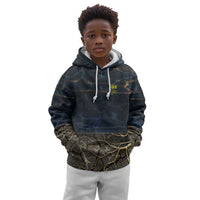 Geb Kid Hoodie Ancient Egyptian Cracked Earth and Wheat Illustration Egyptian Earth God - Wonder Print Shop