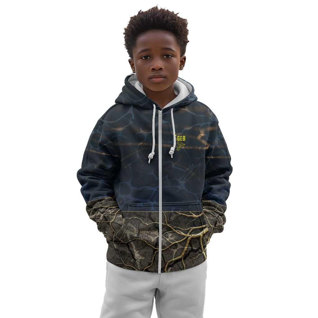 Geb Kid Hoodie Ancient Egyptian Cracked Earth and Wheat Illustration Egyptian Earth God - Wonder Print Shop