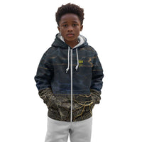 Geb Kid Hoodie Ancient Egyptian Cracked Earth and Wheat Illustration Egyptian Earth God - Wonder Print Shop