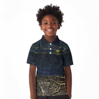 Geb Kid Polo Shirt Ancient Egyptian Cracked Earth and Wheat Illustration Egyptian Earth God - Wonder Print Shop