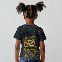 Geb Kid T shirt Ancient Egyptian Cracked Earth and Wheat Illustration Egyptian Earth God - Wonder Print Shop