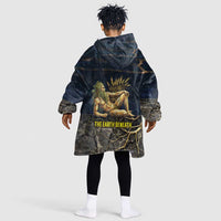 Geb Kid Wearable Blanket Hoodie Ancient Egyptian Cracked Earth and Wheat Illustration Egyptian Earth God - Wonder Print Shop