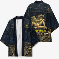 Geb Kimono Ancient Egyptian Cracked Earth and Wheat Illustration Egyptian Earth God - Wonder Print Shop