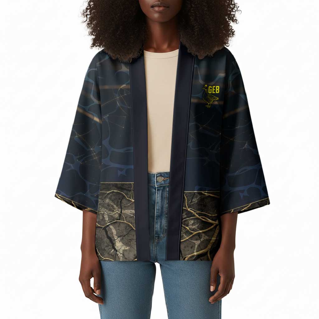 Geb Kimono Ancient Egyptian Cracked Earth and Wheat Illustration Egyptian Earth God - Wonder Print Shop
