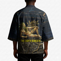 Geb Kimono Ancient Egyptian Cracked Earth and Wheat Illustration Egyptian Earth God - Wonder Print Shop