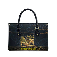 Geb Leather Bag Ancient Egyptian Cracked Earth and Wheat Illustration Egyptian Earth God - Wonder Print Shop