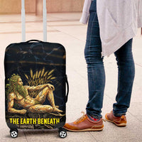 Geb Luggage Cover Ancient Egyptian Cracked Earth and Wheat Illustration Egyptian Earth God - Wonder Print Shop