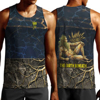 Geb Men Tank Top Ancient Egyptian Cracked Earth and Wheat Illustration Egyptian Earth God - Wonder Print Shop