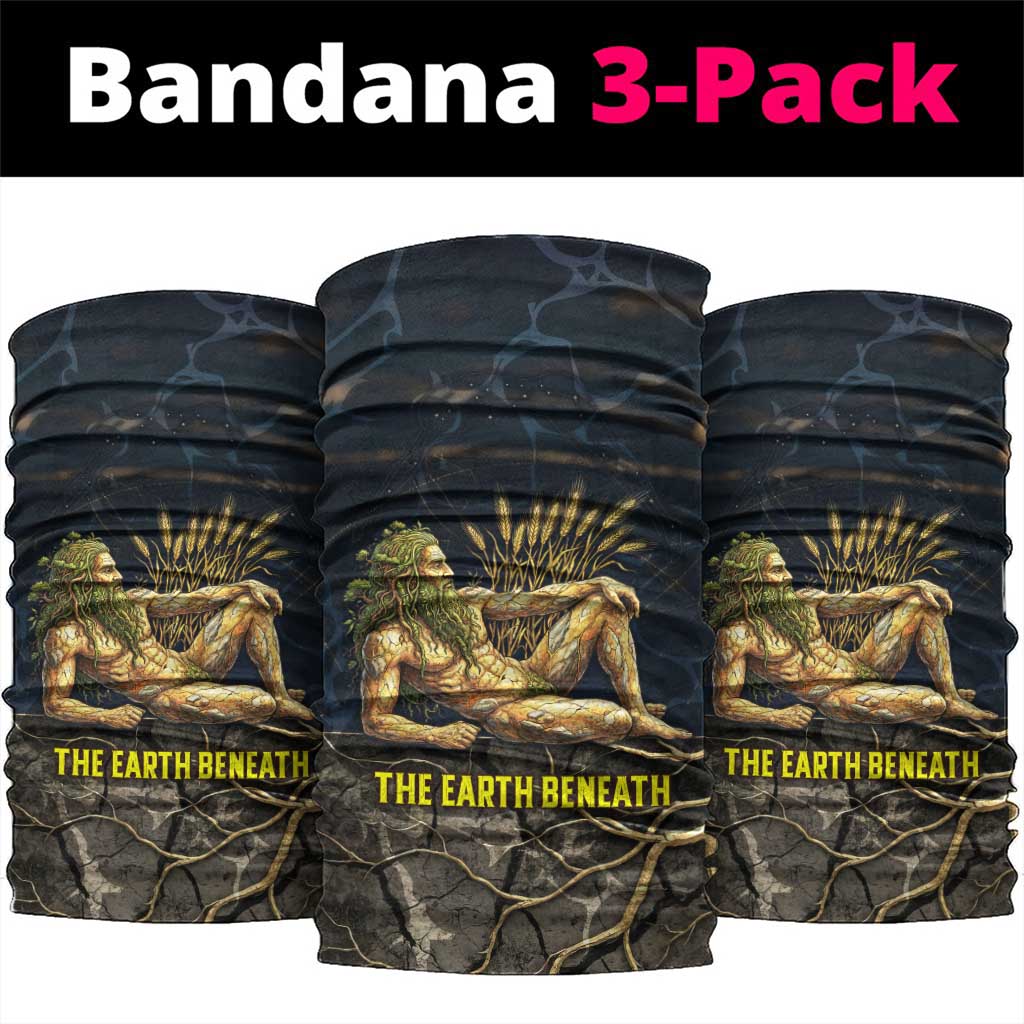 Geb Neck Gaiter Ancient Egyptian Cracked Earth and Wheat Illustration Egyptian Earth God - Wonder Print Shop