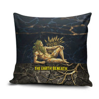Geb Pillow Cover Ancient Egyptian Cracked Earth and Wheat Illustration Egyptian Earth God - Wonder Print Shop