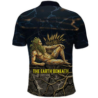 Geb Polo Shirt Ancient Egyptian Cracked Earth and Wheat Illustration Egyptian Earth God - Wonder Print Shop