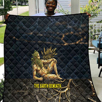 Geb Quilt Ancient Egyptian Cracked Earth and Wheat Illustration Egyptian Earth God - Wonder Print Shop