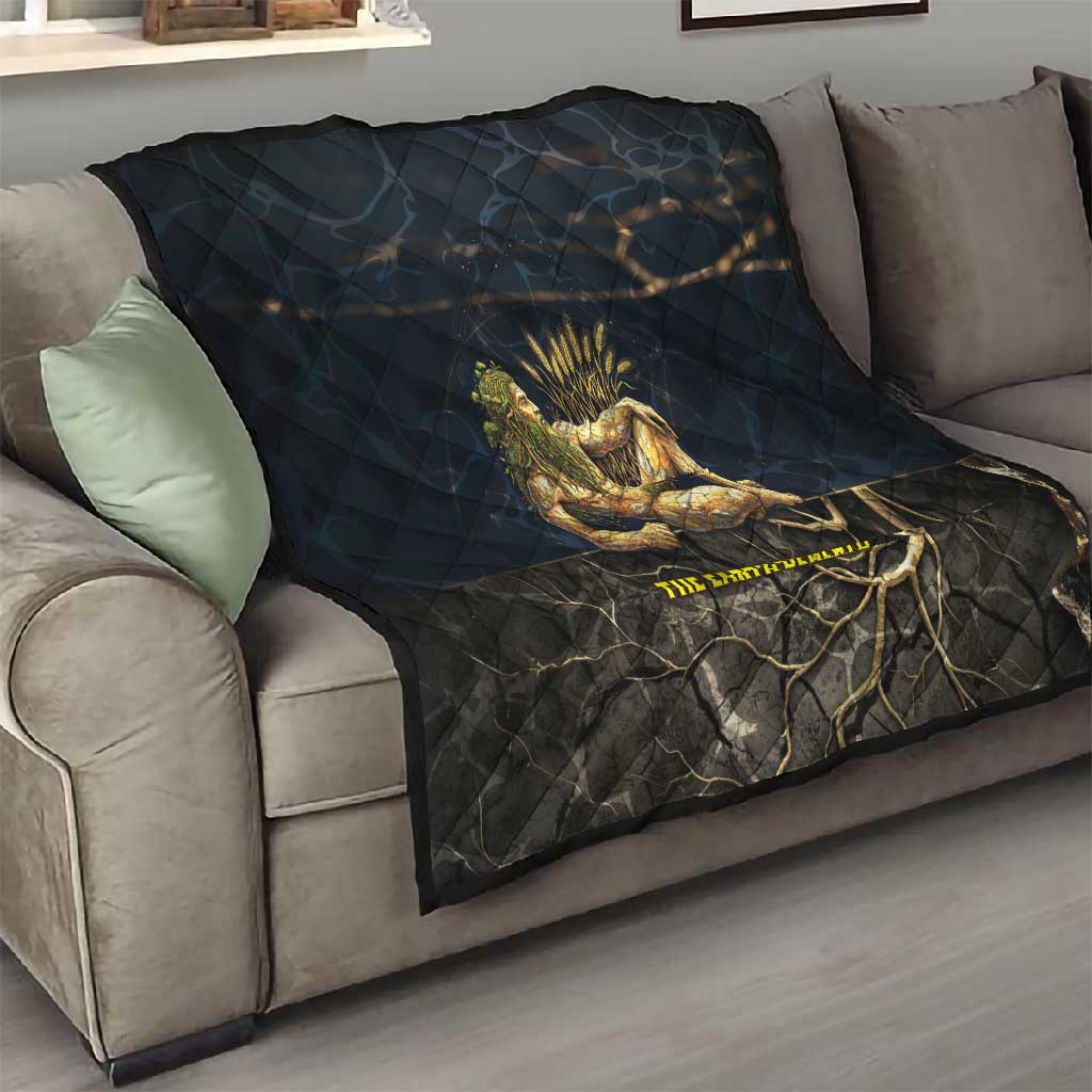 Geb Quilt Ancient Egyptian Cracked Earth and Wheat Illustration Egyptian Earth God - Wonder Print Shop