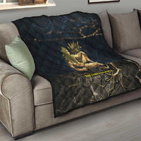 Geb Quilt Ancient Egyptian Cracked Earth and Wheat Illustration Egyptian Earth God - Wonder Print Shop