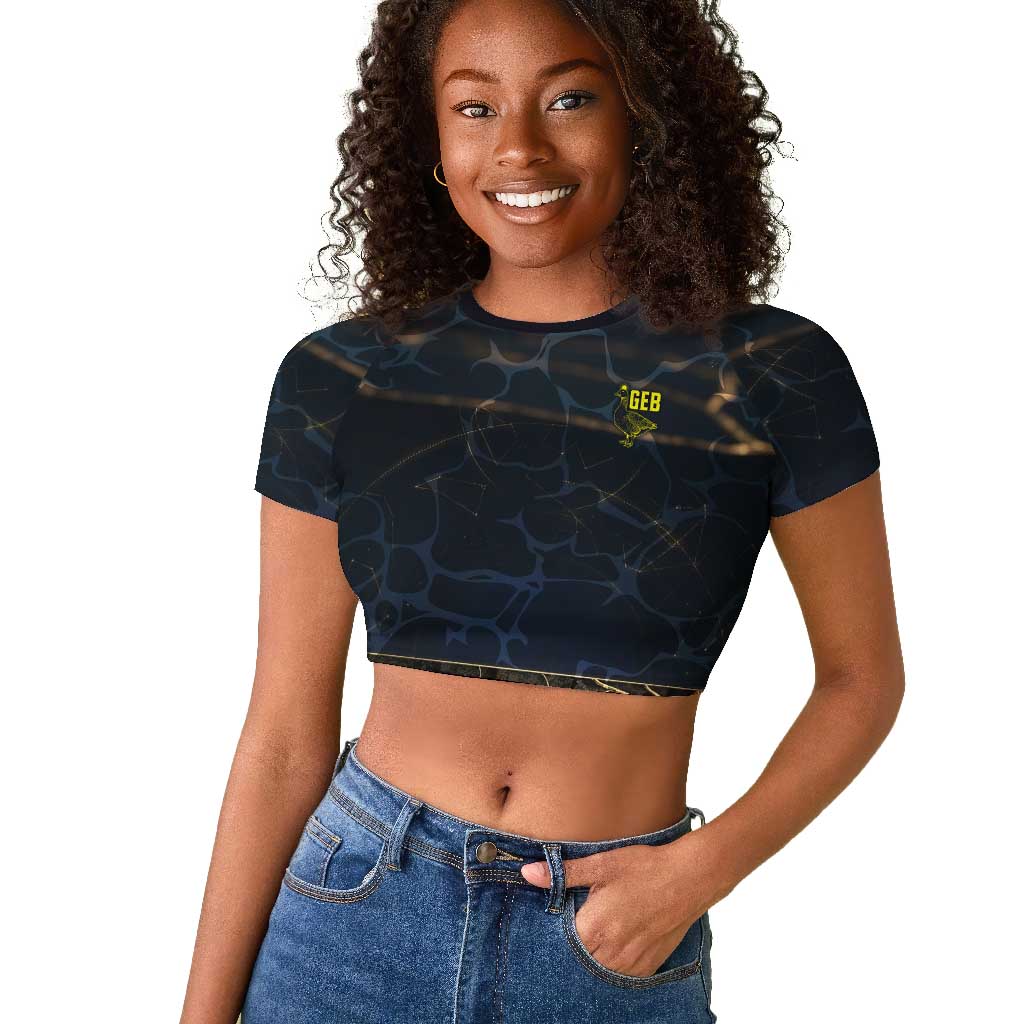 Geb Raglan Cropped T shirt Ancient Egyptian Cracked Earth and Wheat Illustration Egyptian Earth God - Wonder Print Shop