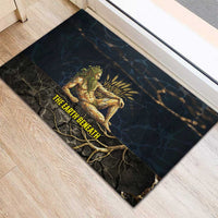 Geb Rubber Doormat Ancient Egyptian Cracked Earth and Wheat Illustration Egyptian Earth God - Wonder Print Shop