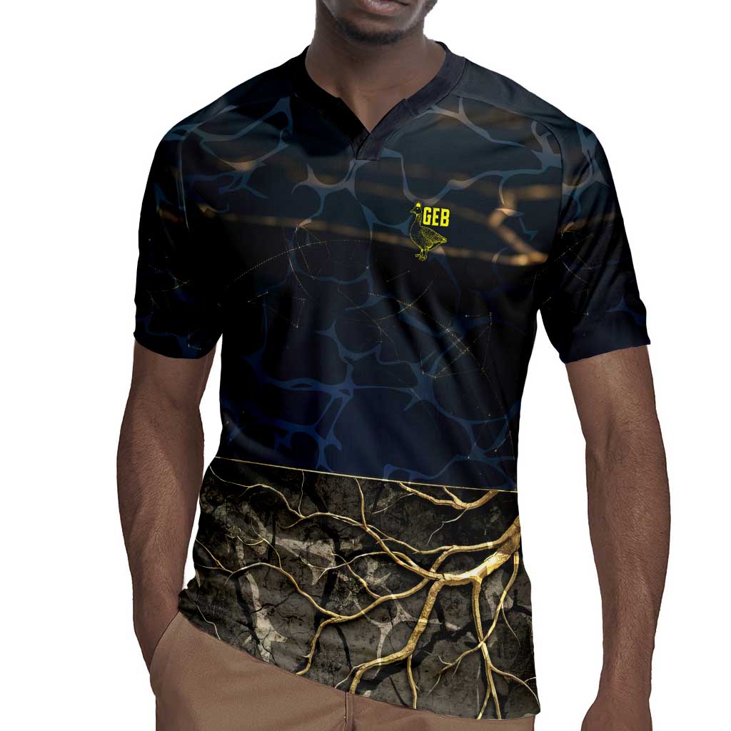 Geb Rugby Jersey Ancient Egyptian Cracked Earth and Wheat Illustration Egyptian Earth God - Wonder Print Shop