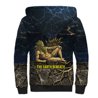 Geb Sherpa Hoodie Ancient Egyptian Cracked Earth and Wheat Illustration Egyptian Earth God - Wonder Print Shop