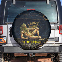 Geb Spare Tire Cover Ancient Egyptian Cracked Earth and Wheat Illustration Egyptian Earth God - Wonder Print Shop