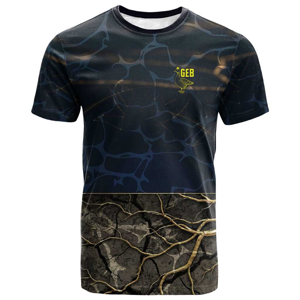 Geb T shirt Ancient Egyptian Cracked Earth and Wheat Illustration Egyptian Earth God - Wonder Print Shop