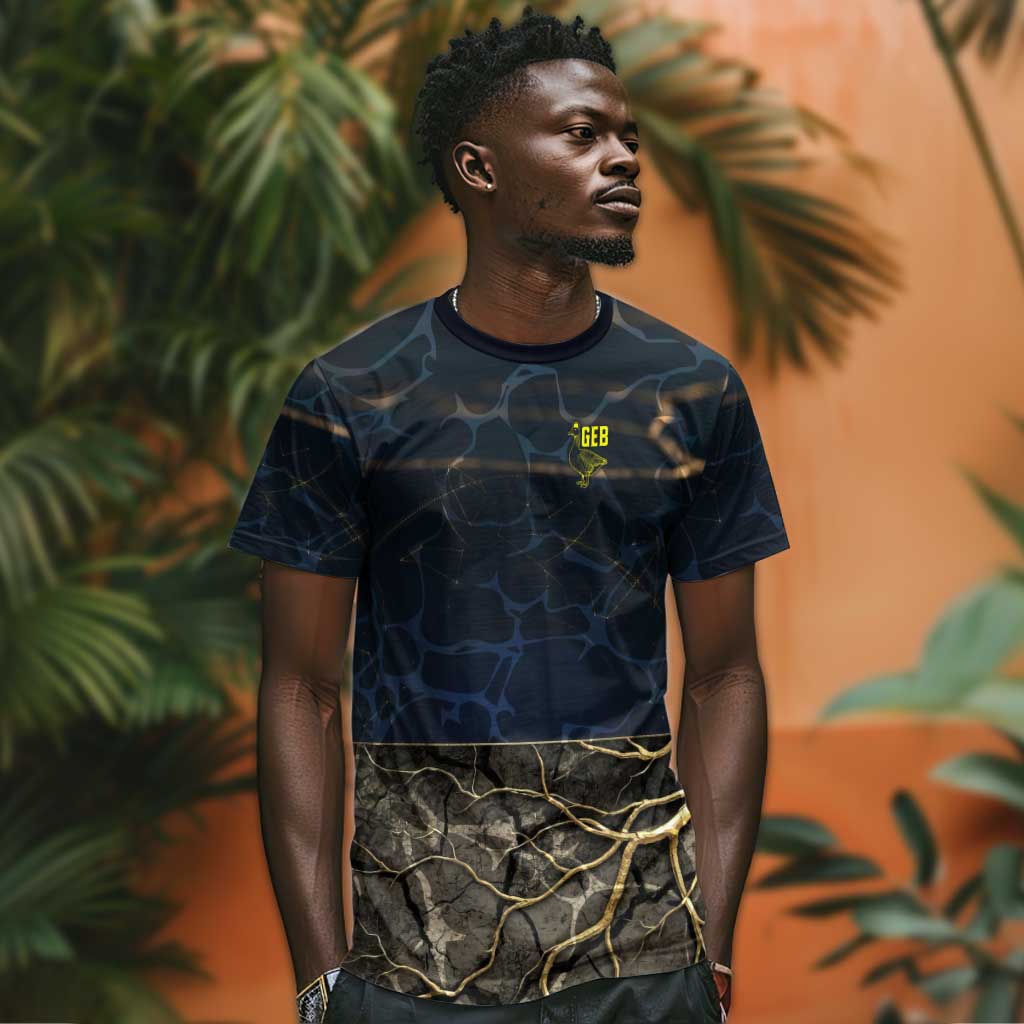 Geb T shirt Ancient Egyptian Cracked Earth and Wheat Illustration Egyptian Earth God - Wonder Print Shop