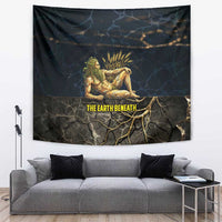Geb Tapestry Ancient Egyptian Cracked Earth and Wheat Illustration Egyptian Earth God - Wonder Print Shop
