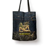 Geb Tote Bag Ancient Egyptian Cracked Earth and Wheat Illustration Egyptian Earth God - Wonder Print Shop